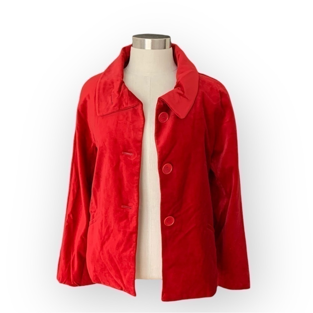 Talbots red velvet coat